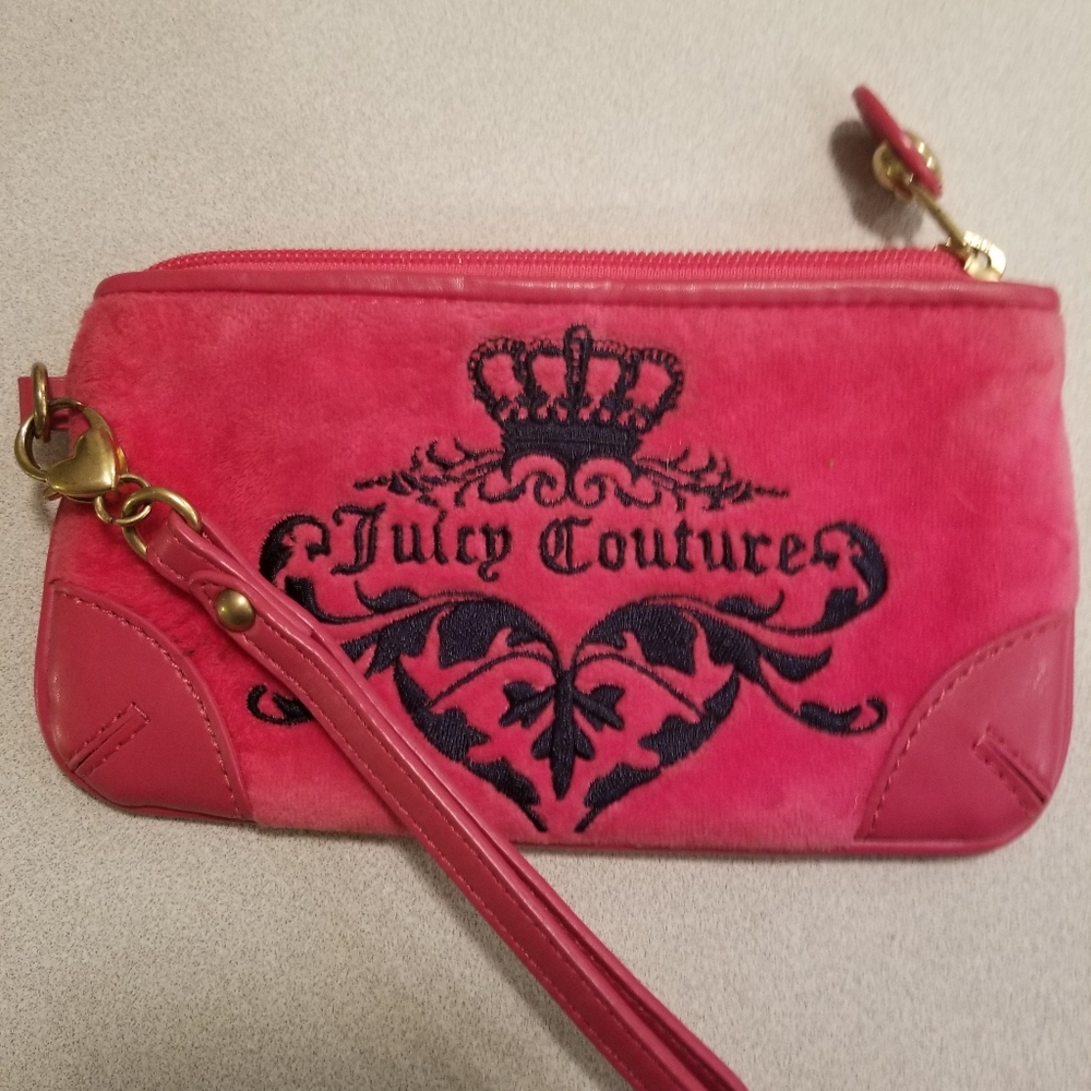 Juicy couture wristlet hot pink